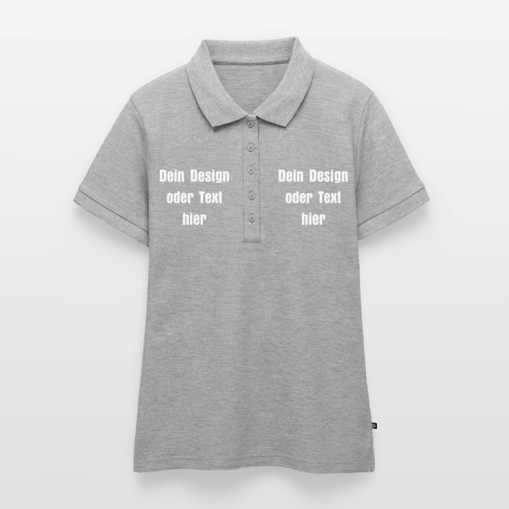 Frauen Premium Bio Polo Shirt - personalisierbar - Grau meliert