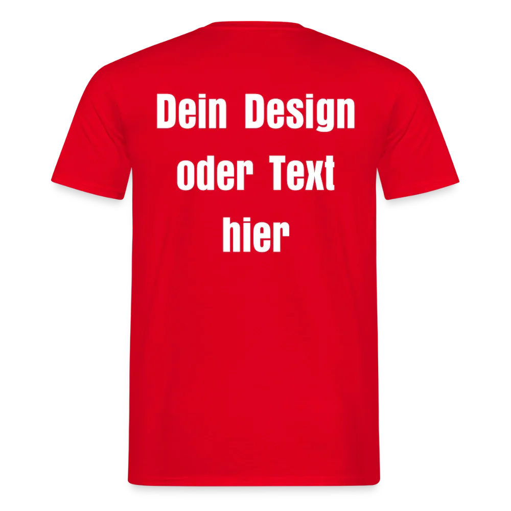 Männer T-Shirt - personalisierbare Vorder- und Rückseite - Rot