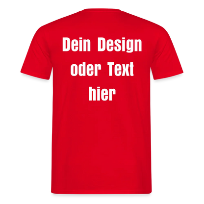 Männer T-Shirt - personalisierbare Vorder- und Rückseite - Rot