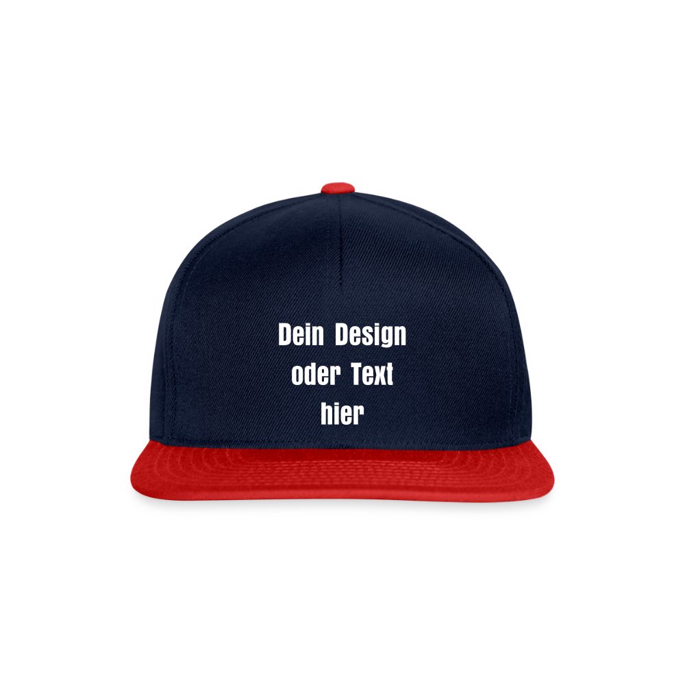 Snapback Cap - personalisierbar - Navy/Rot