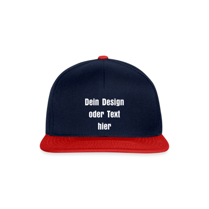Snapback Cap - personalisierbar - Navy/Rot