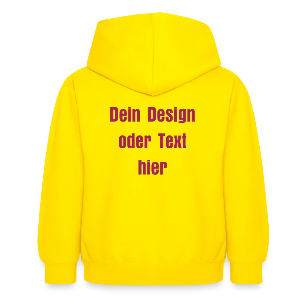 Kinder Hoodie - personalisierbare Vorder- und Rückseite - Gelb