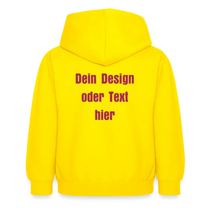 Kinder Hoodie - personalisierbare Vorder- und Rückseite - Gelb