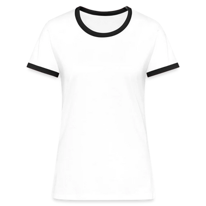 Frauen Kontrast-T-Shirt - personalisierbare Vorder- und Rückseite - Weiß/Schwarz