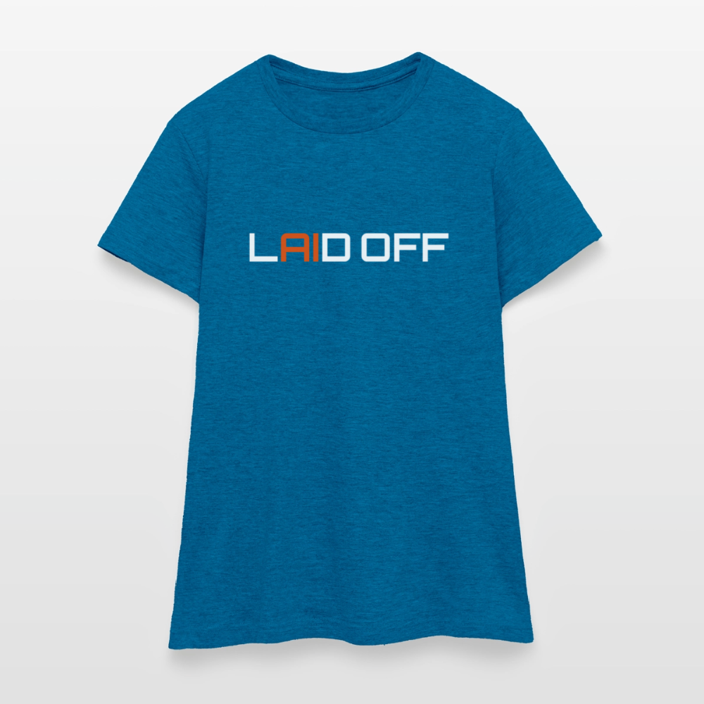 Frauen T-Shirt "Laid off" - Antikblaues Saphir meliert
