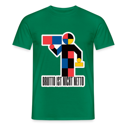 "Brutto ist nicht Netto. Bauhaus-Motiv" Motiv-T-Shirt für Männer, Farbe Kelly Green