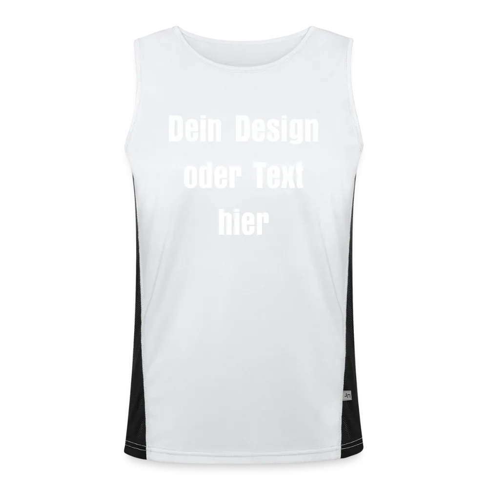 Funktionelles Kontrast-Tank Top für Männer  - personalisierbare Vorder- und Rückseite - Weiß/Schwarz