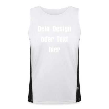 Funktionelles Kontrast-Tank Top für Männer  - personalisierbare Vorder- und Rückseite - Weiß/Schwarz