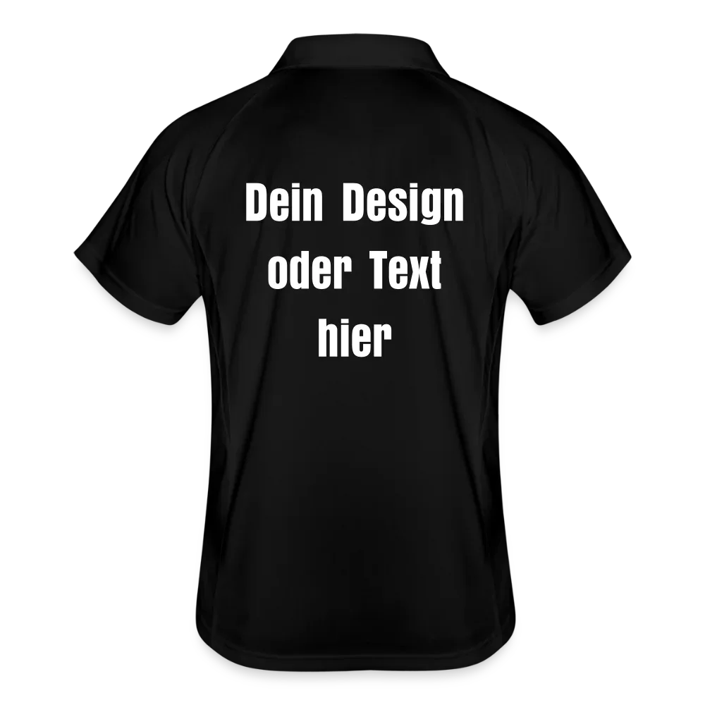 Männer Polo atmungsaktiv - personalisierbar - Schwarz/Weiß