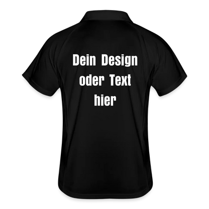 Männer Polo atmungsaktiv - personalisierbar - Schwarz/Weiß