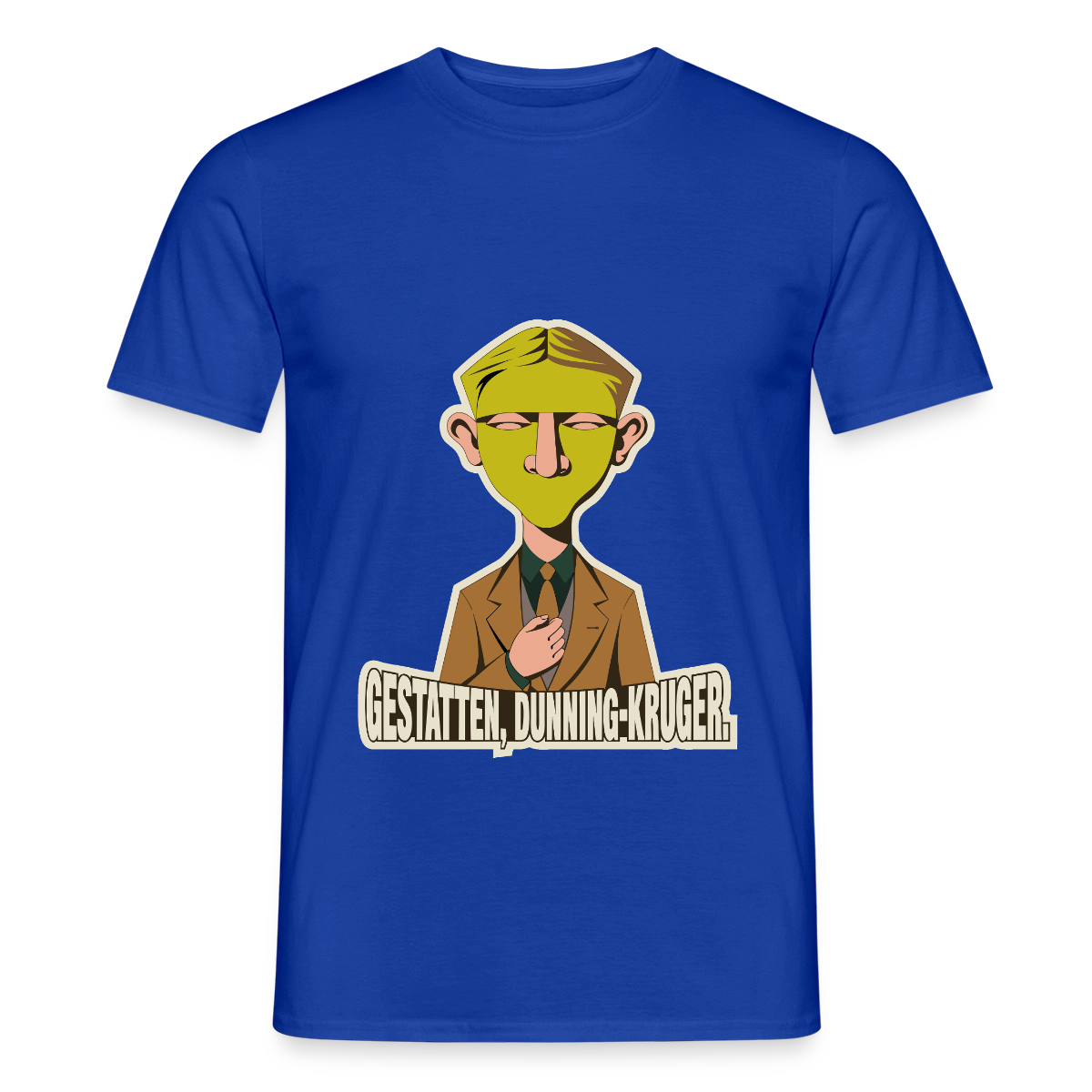 "Gestatten, Dunning-Kruger. Neue-Sachlichkeit-Motiv" Motiv-T-Shirt für Männer, Farbe Dunkelblau