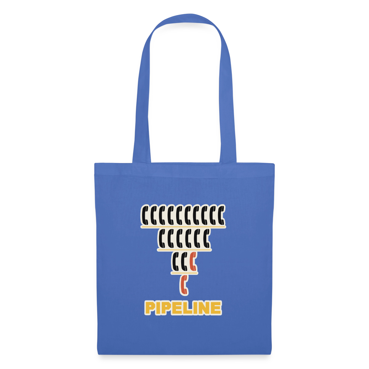 Pipeline. Isotype-Motiv Stoffbeutel, Farbe Hellblau