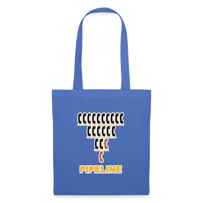 Pipeline. Isotype-Motiv Stoffbeutel, Farbe Hellblau