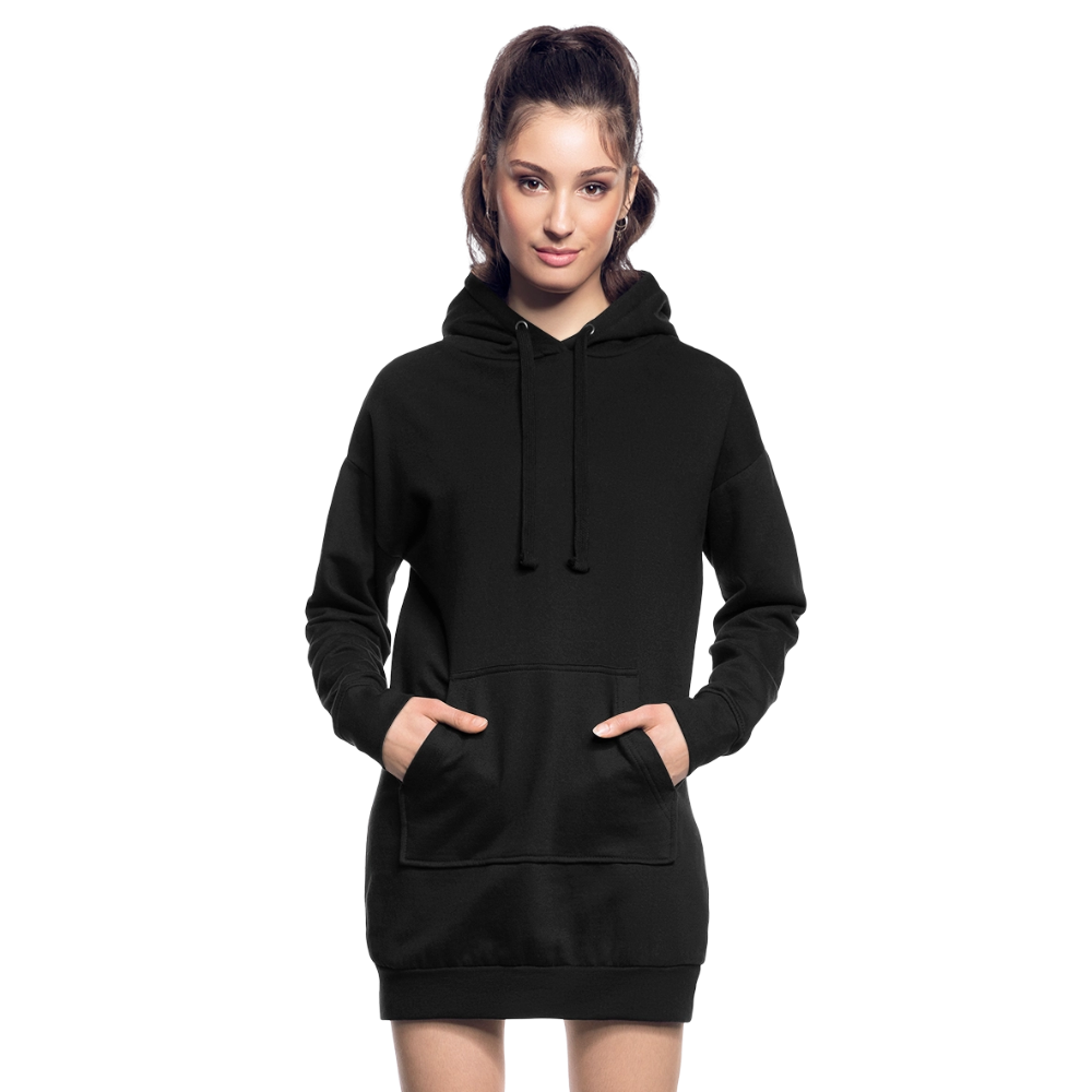 Hoodie-Kleid / Kapuzenpullover in Kleidlänge - personalisierbare Vorder- und Rückseite - Schwarz