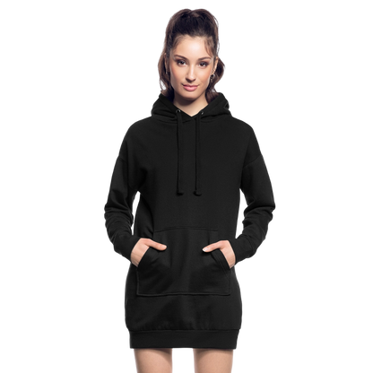 Hoodie-Kleid / Kapuzenpullover in Kleidlänge - personalisierbare Vorder- und Rückseite - Schwarz