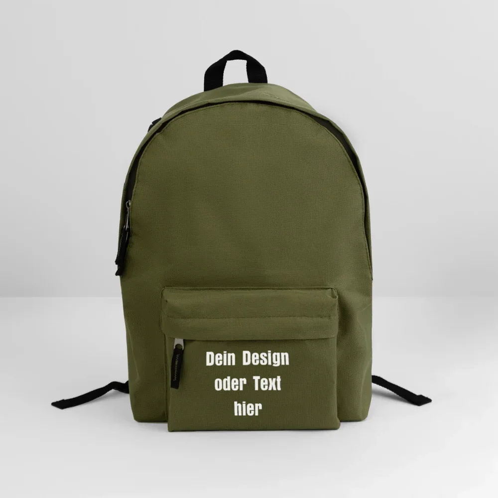 Klassischer Rucksack - personalisierbar - Olivgrün