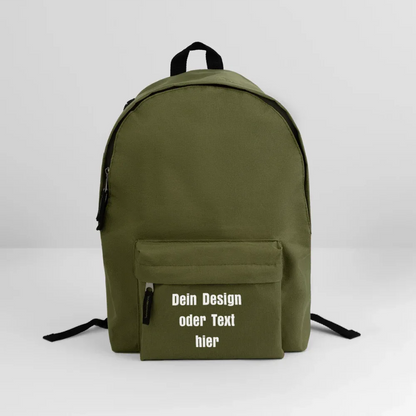 Klassischer Rucksack - personalisierbar - Olivgrün