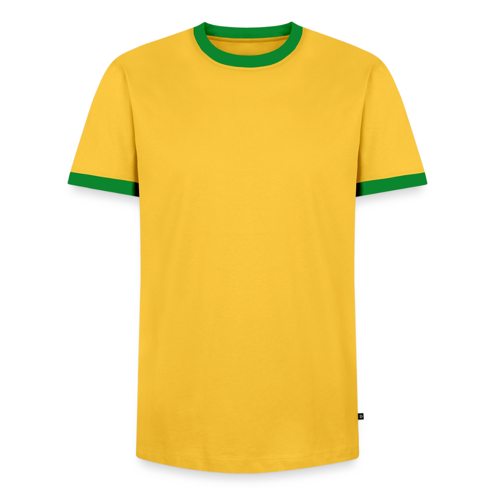 Männer Kontrast-T-Shirt - personalisierbare Vorder- und Rückseite - Gelb/Grün 