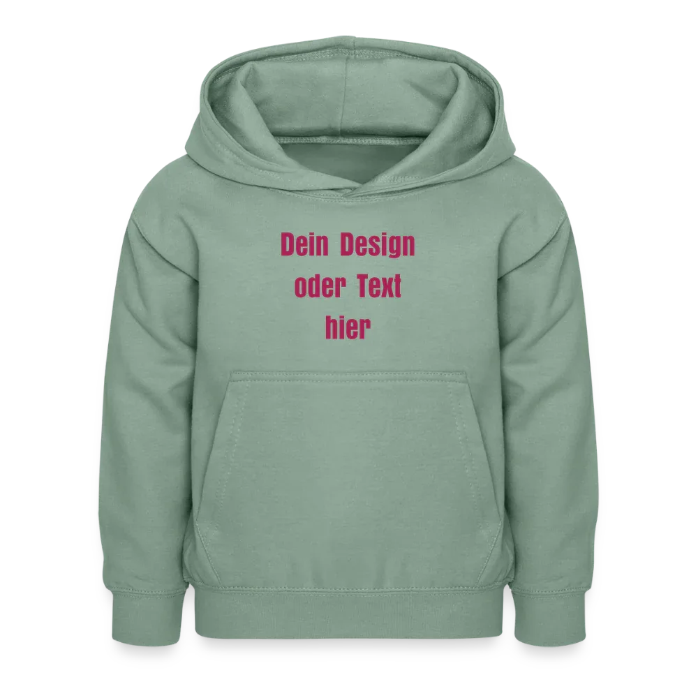 Kinder Hoodie - personalisierbare Vorder- und Rückseite - Graugrün