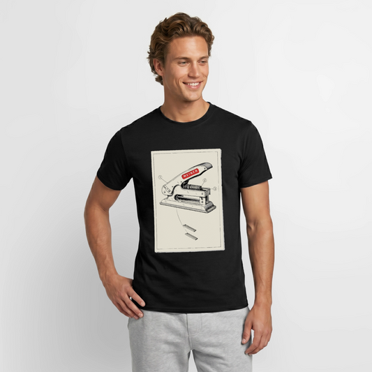 Meiner. Der Tacker kommt mit. Motiv-T-Shirt für Männer, Farbe Schwarz, Model