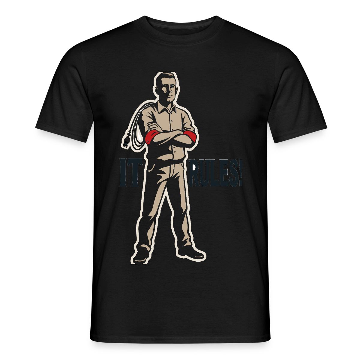IT rules! Motiv-T-Shirt für Männer, Farbe Schwarz