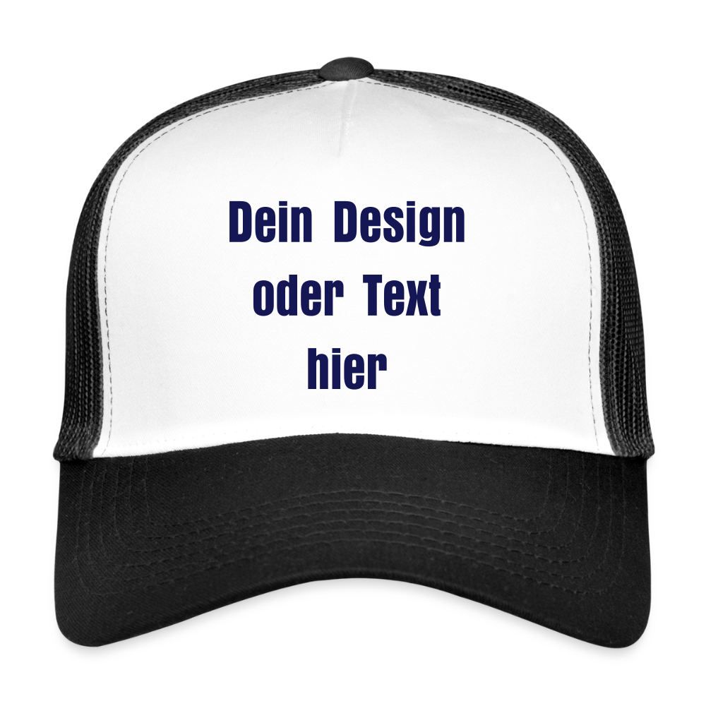 Trucker Cap - personalisierbar - Weiß/Schwarz