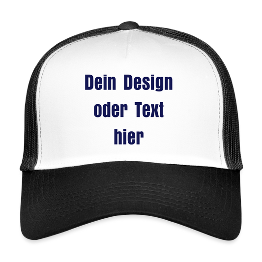 Trucker Cap - personalisierbar - Weiß/Schwarz