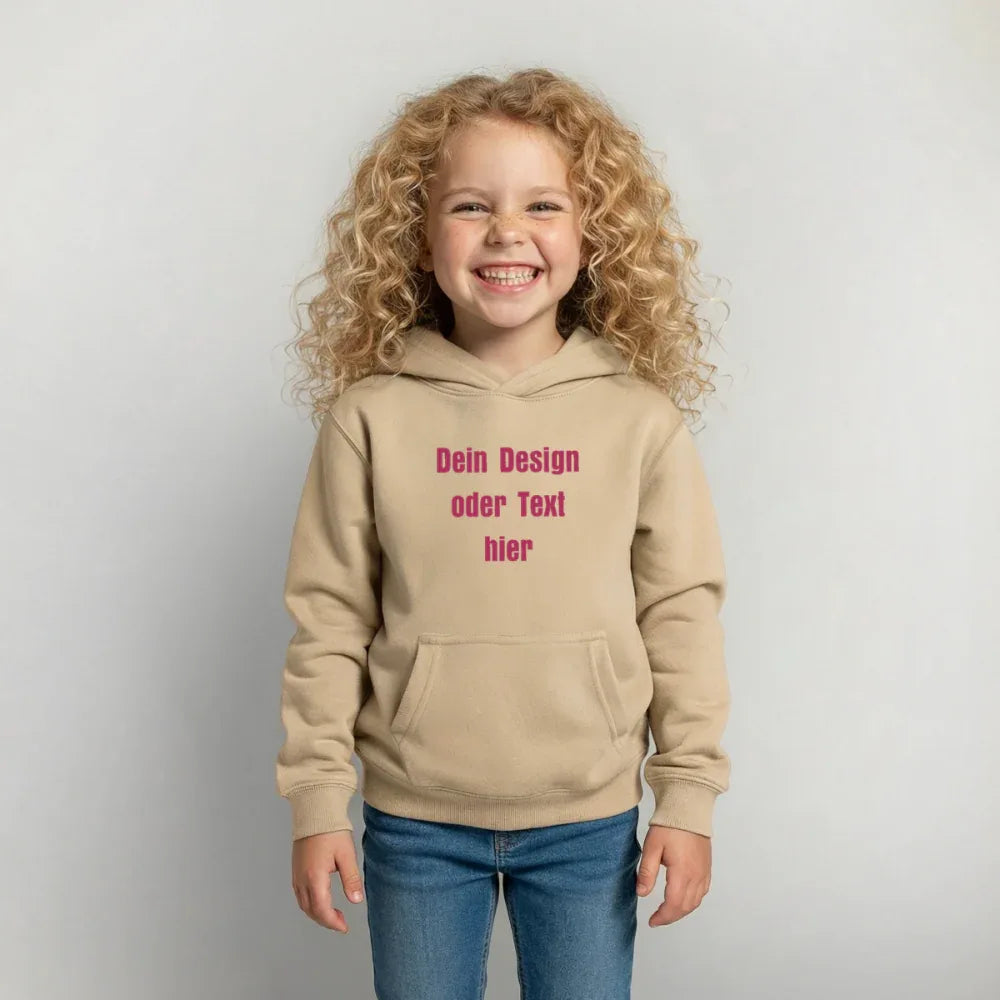 Kinder Hoodie - personalisierbare Vorder- und Rückseite - Sand