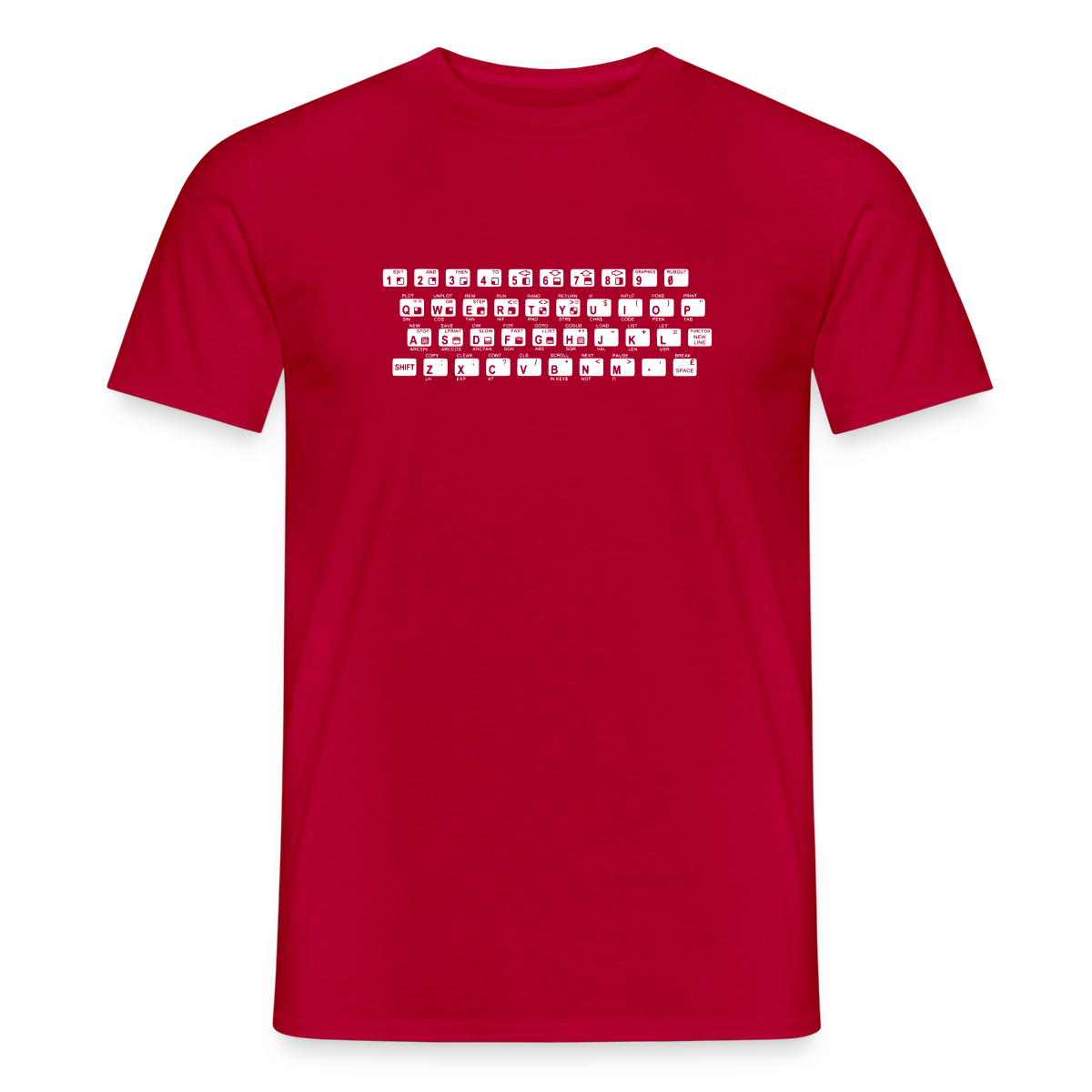 48K ZX Spectrum Motiv-T-Shirt für Männer, Farbe Rot