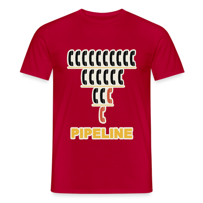 Pipeline. Isotype-Motiv Motiv-T-Shirt für Männer, Farbe Rot