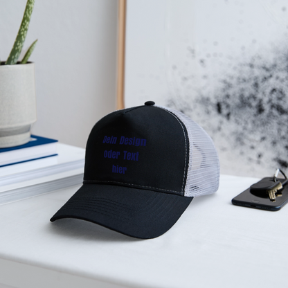 Trucker Cap - personalisierbar - Schwarz/Steingrau