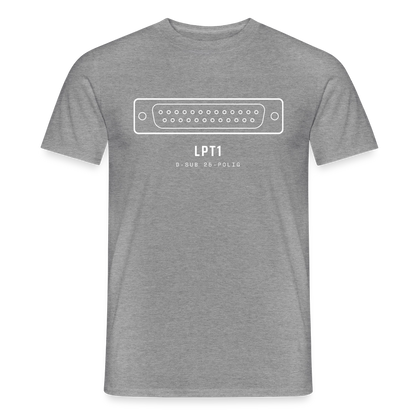 "LPT1, D-Sub 25-polig" Motiv-T-Shirt für Männer, Farbe Graphit meliert