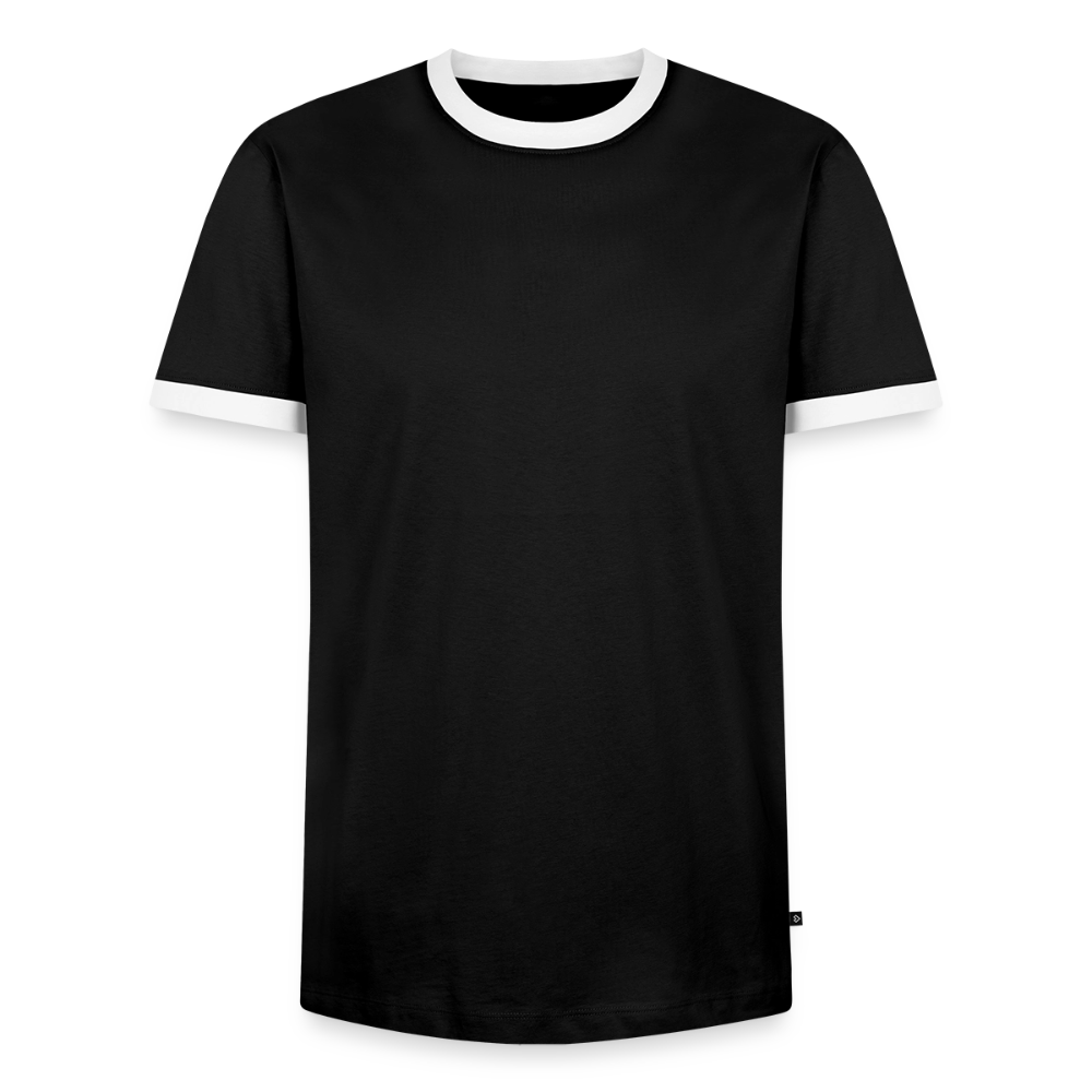 Männer Kontrast-T-Shirt - personalisierbare Vorder- und Rückseite - Schwarz/Weiß
