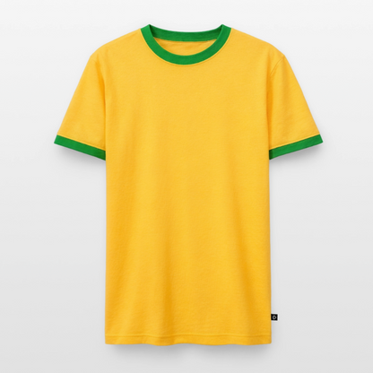 Männer Kontrast-T-Shirt - personalisierbare Vorder- und Rückseite - Gelb/Grün 