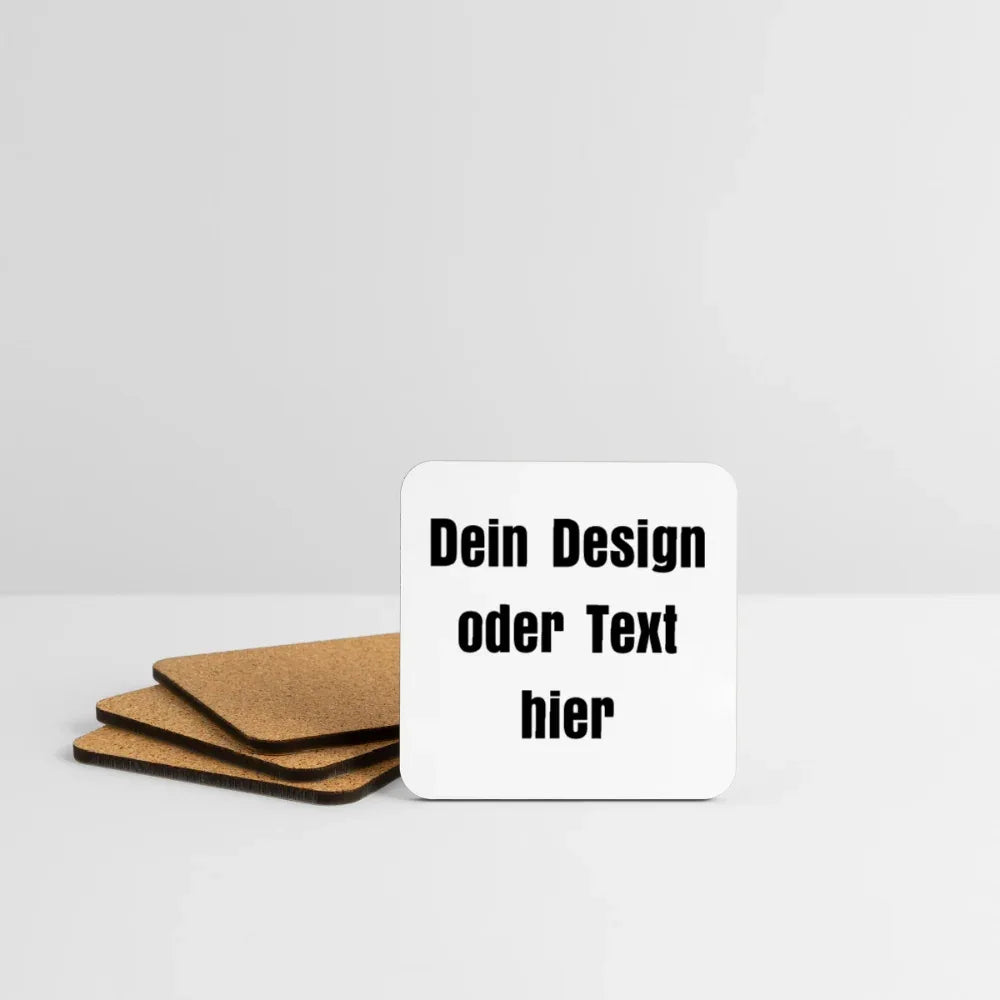 Untersetzer (4er-Set) - personalisierbar - Weiß
