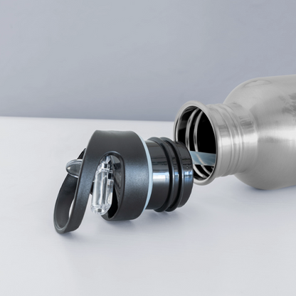 Trinkflasche Edelstahl 600 ml - personalisierbar - Lightsilver