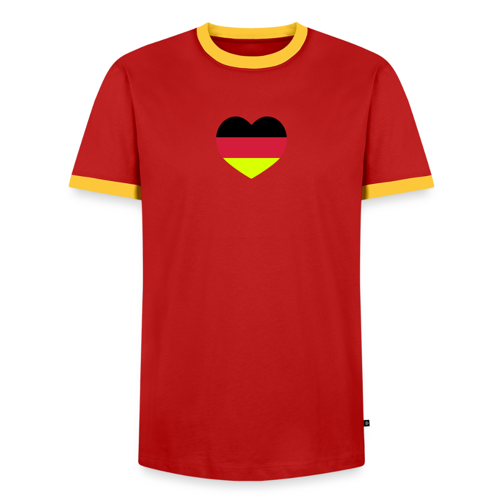Männer T-Shirt Fussball "Spielmacher" - Rot/Gelb 
