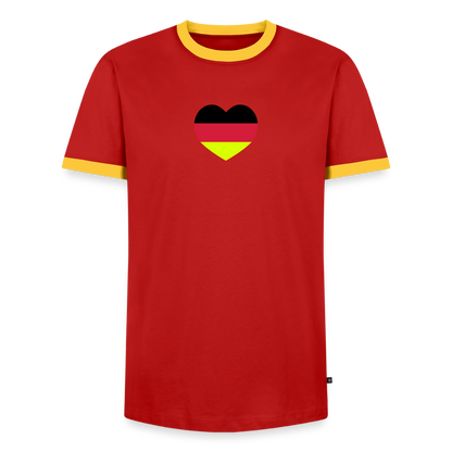 Männer T-Shirt Fussball "Spielmacher" - Rot/Gelb 