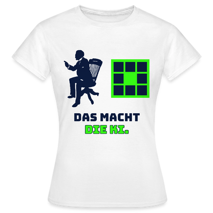Das macht die KI. Motiv-T-Shirt für Frauen, Farbe Weiß