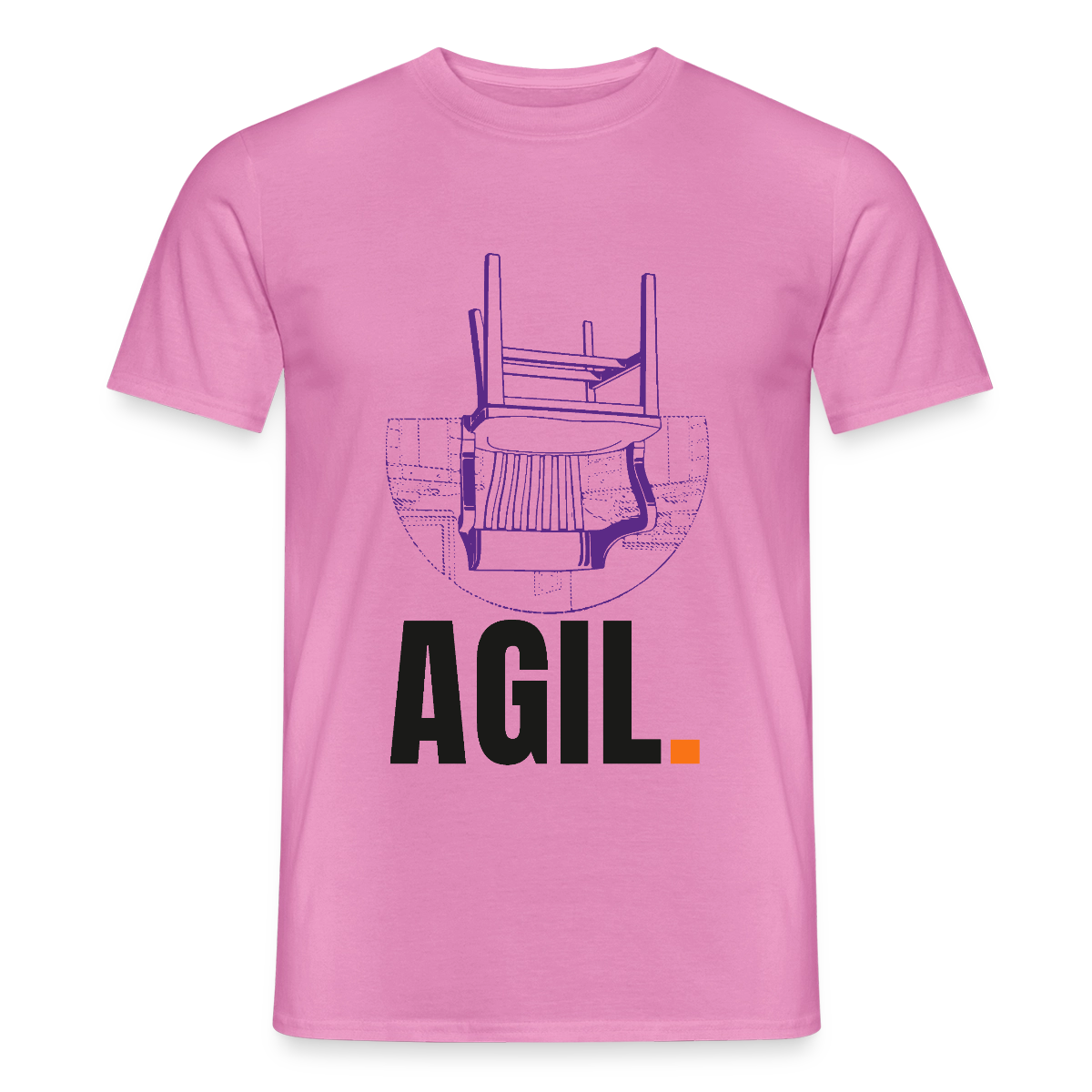 "Agil." Motiv-T-Shirt für Männer, Farbe Pink