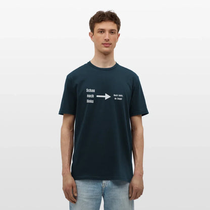 "Schau nach links" Motiv-T-Shirt für Männer - Navy