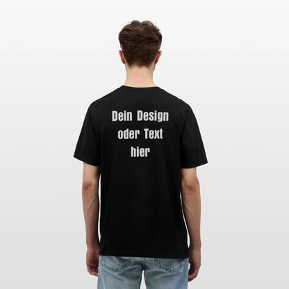 Männer T-Shirt - personalisierbare Vorder- und Rückseite - Schwarz