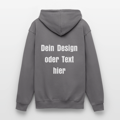 Unisex Hoodie - personalisierbare Vorder- und Rückseite - Mittelgrau