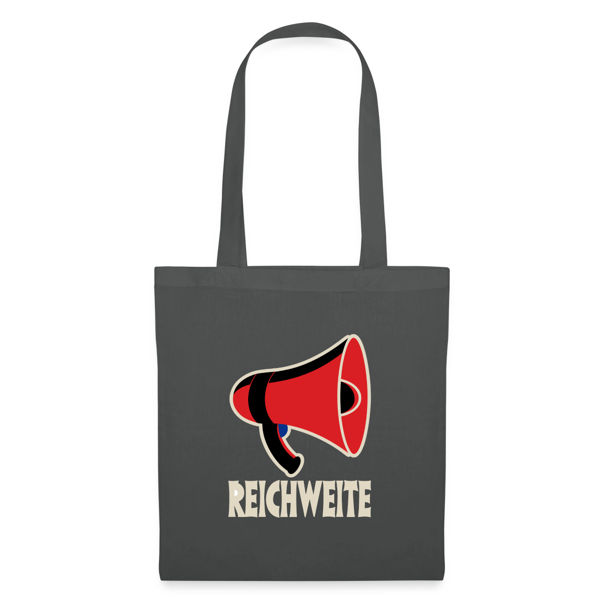Reichweite. Sachplakat-Motiv Stoffbeutel, Farbe Graphite