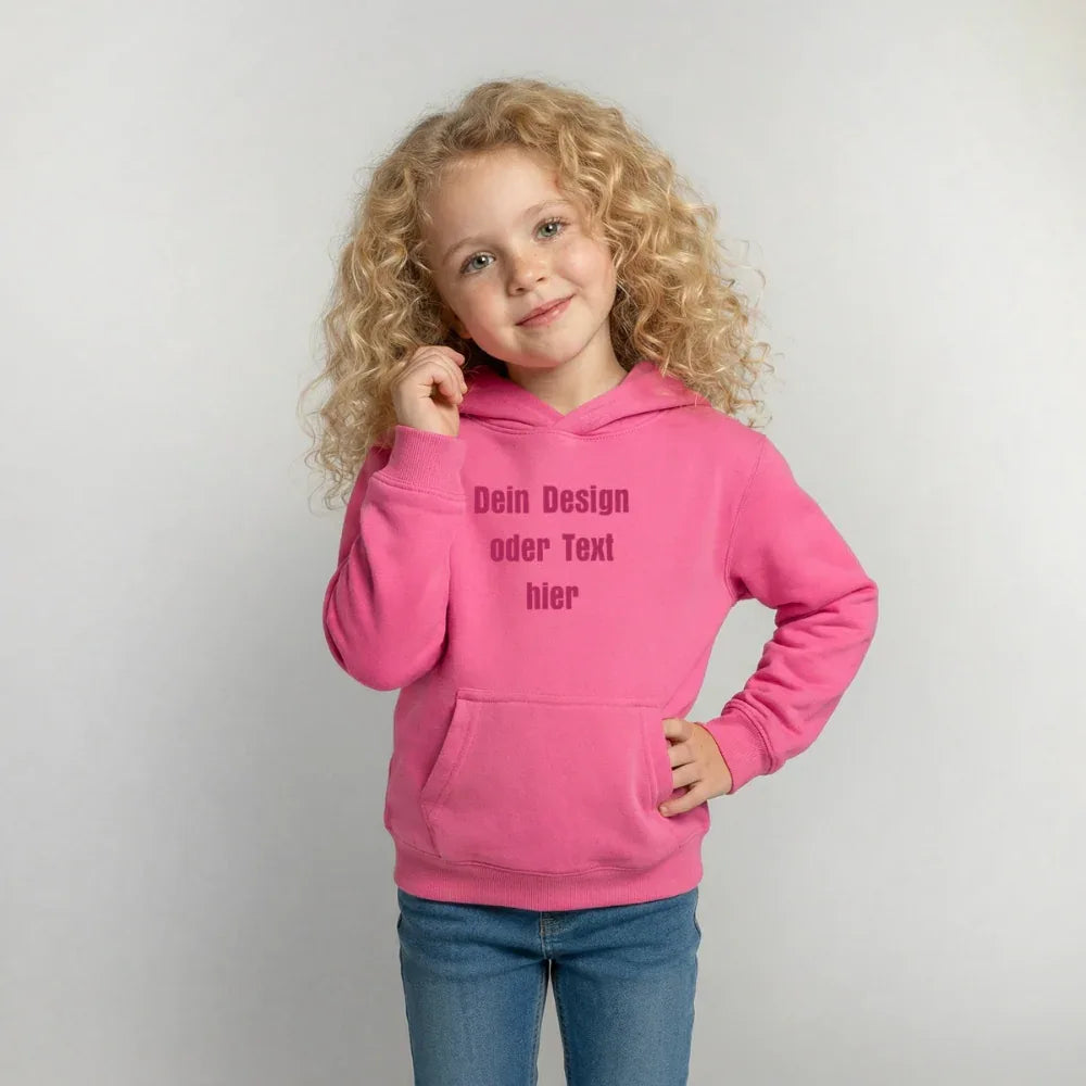 Kinder Hoodie - personalisierbare Vorder- und Rückseite - Pink
