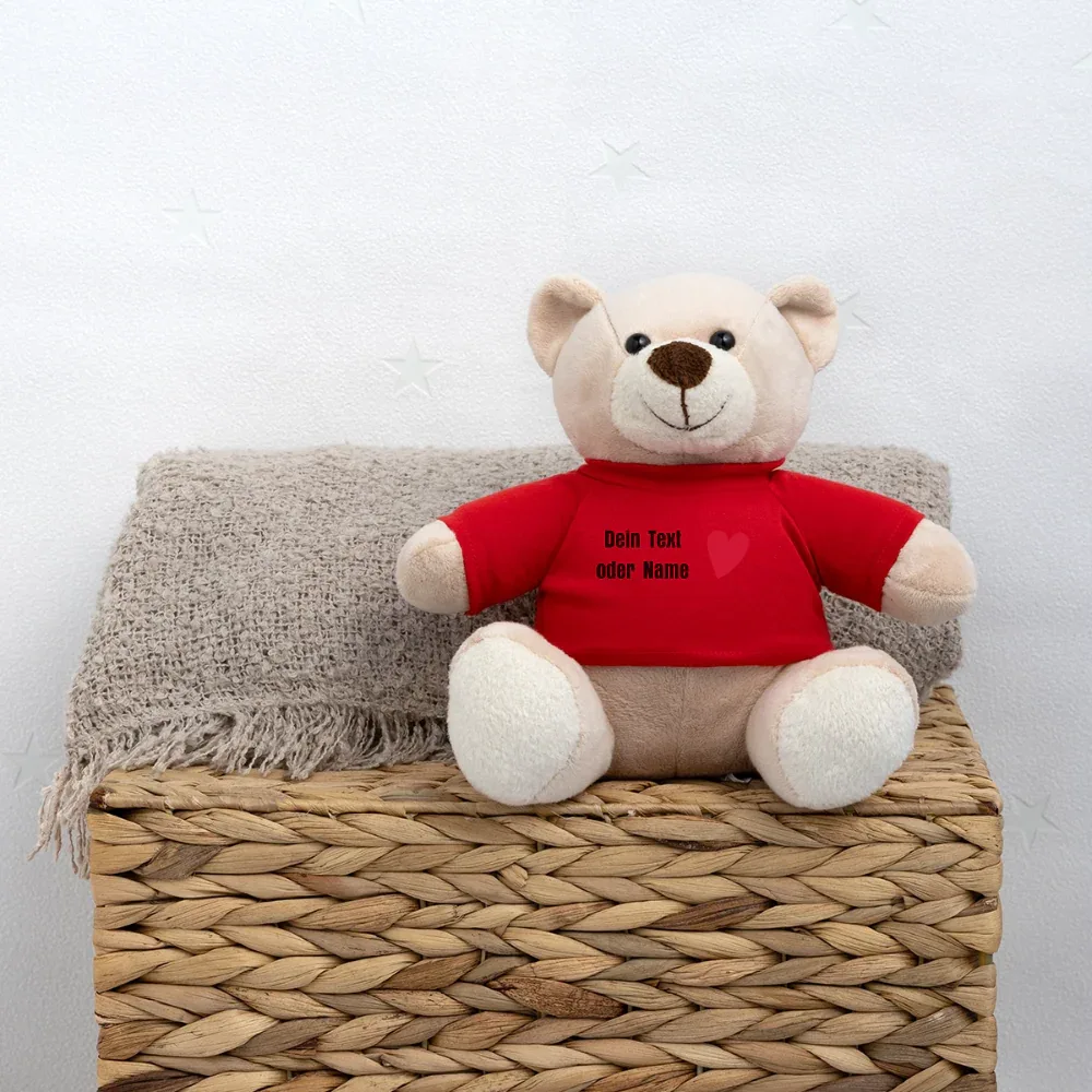 Teddy "Valentine" - personalisierbarer Text oder Name - Rot