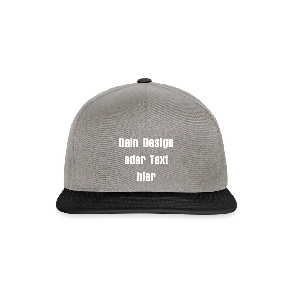 Snapback Cap - personalisierbar - Graphit/Schwarz