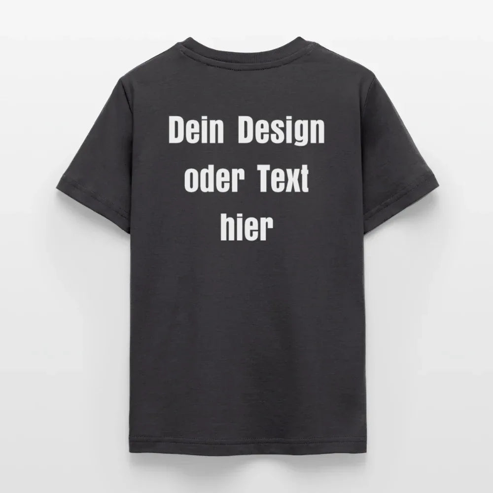Teenager T-Shirt - personalisierbare Vorder- und Rückseite - Dunkelgrau