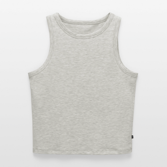 Frauen Cropped Tank Top - personalisierbar - Grau meliert
