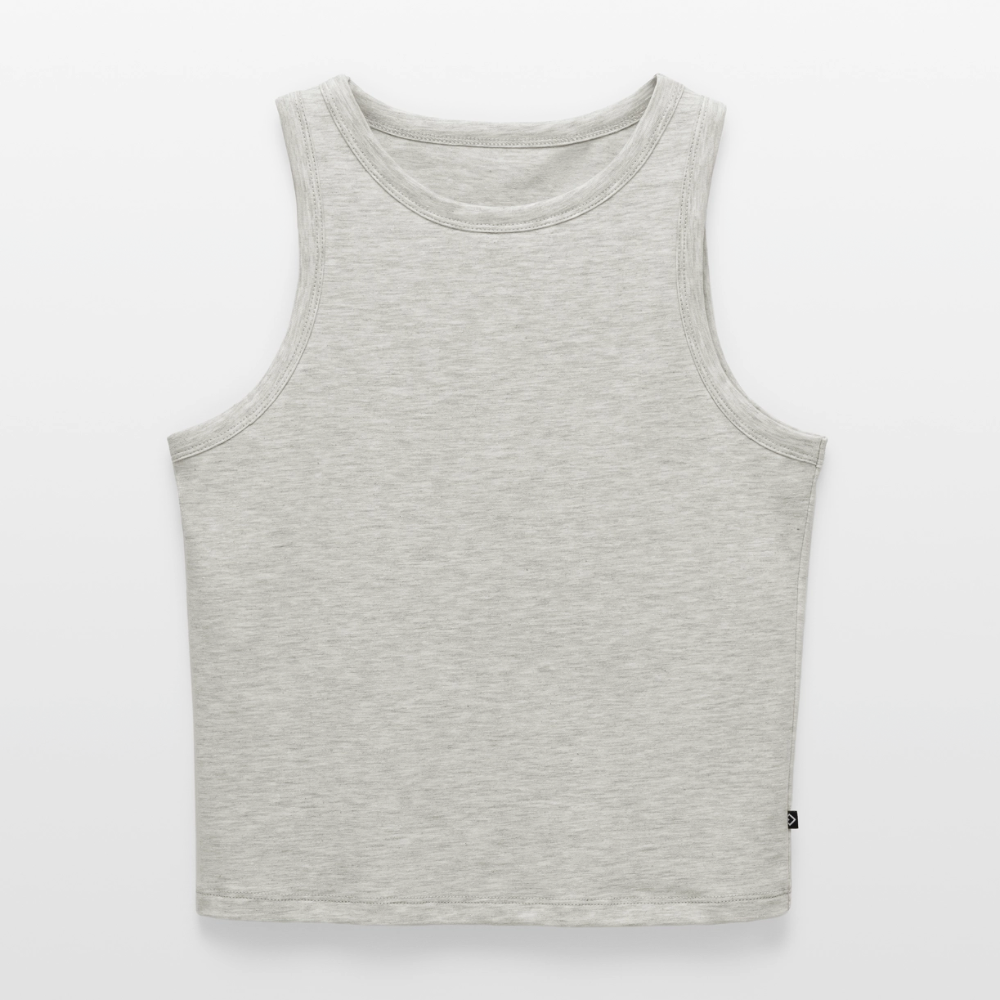 Frauen Cropped Tank Top - personalisierbar - Grau meliert